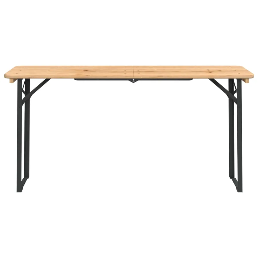 Ensemble de tables à bière pliantes 3 pcs bois massif de sapin - 8