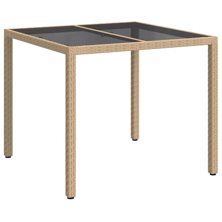 Table de Jardin Beige 90 x 90 x 75 cm polyrotin - 2
