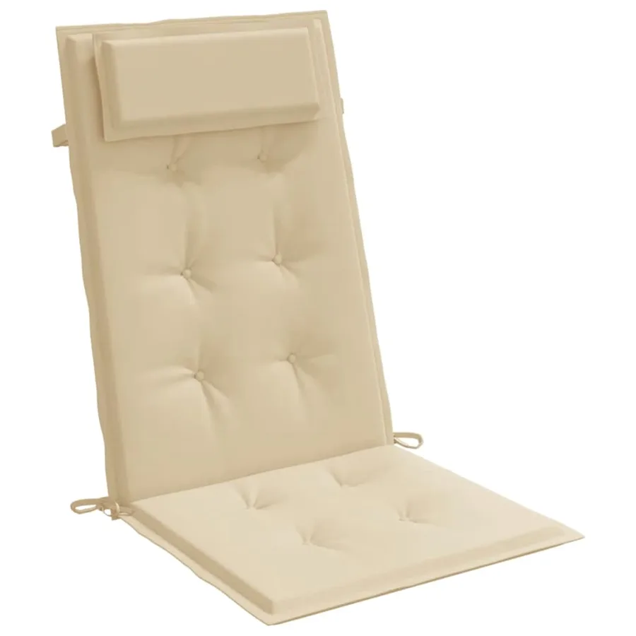 Coussins de chaise à dossier haut lot de 6 beige tissu oxford - 5