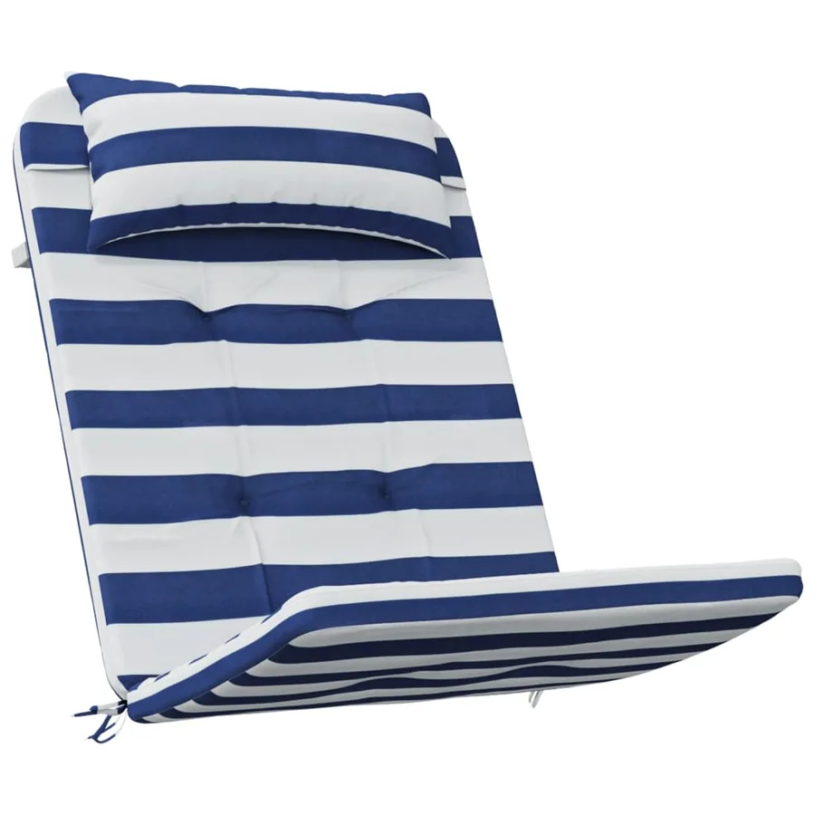 Coussins de chaise adirondack lot de 2 rayures bleu/blanc - 3