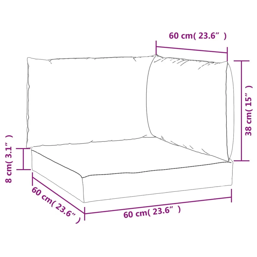 Coussins de palette lot de 3 motif de feuilles tissu Oxford - 10