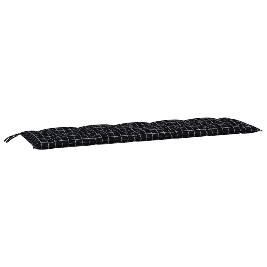 Coussins de banc de jardin lot de 2 motif à carreaux noir - 4