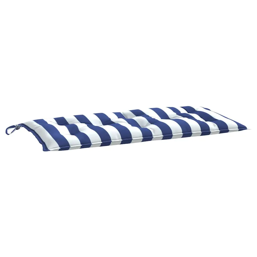 Coussins de banc de jardin lot de 2 rayures bleues et blanches - 5