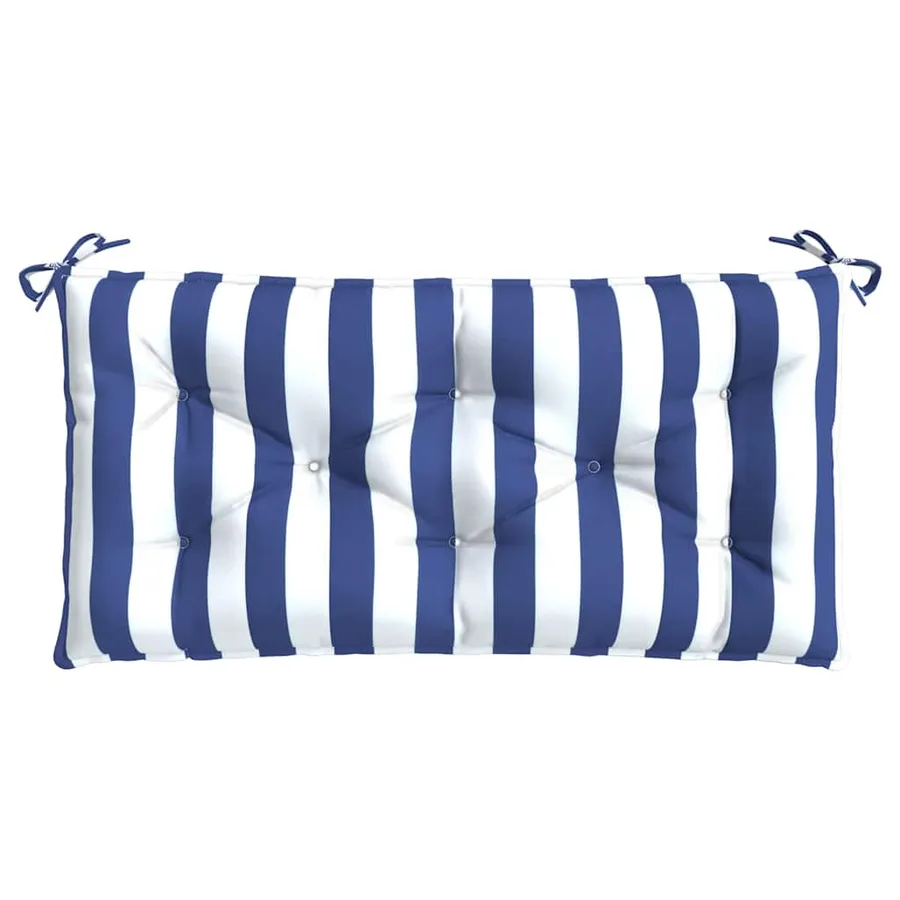 Coussins de banc de jardin lot de 2 rayures bleues et blanches - 6
