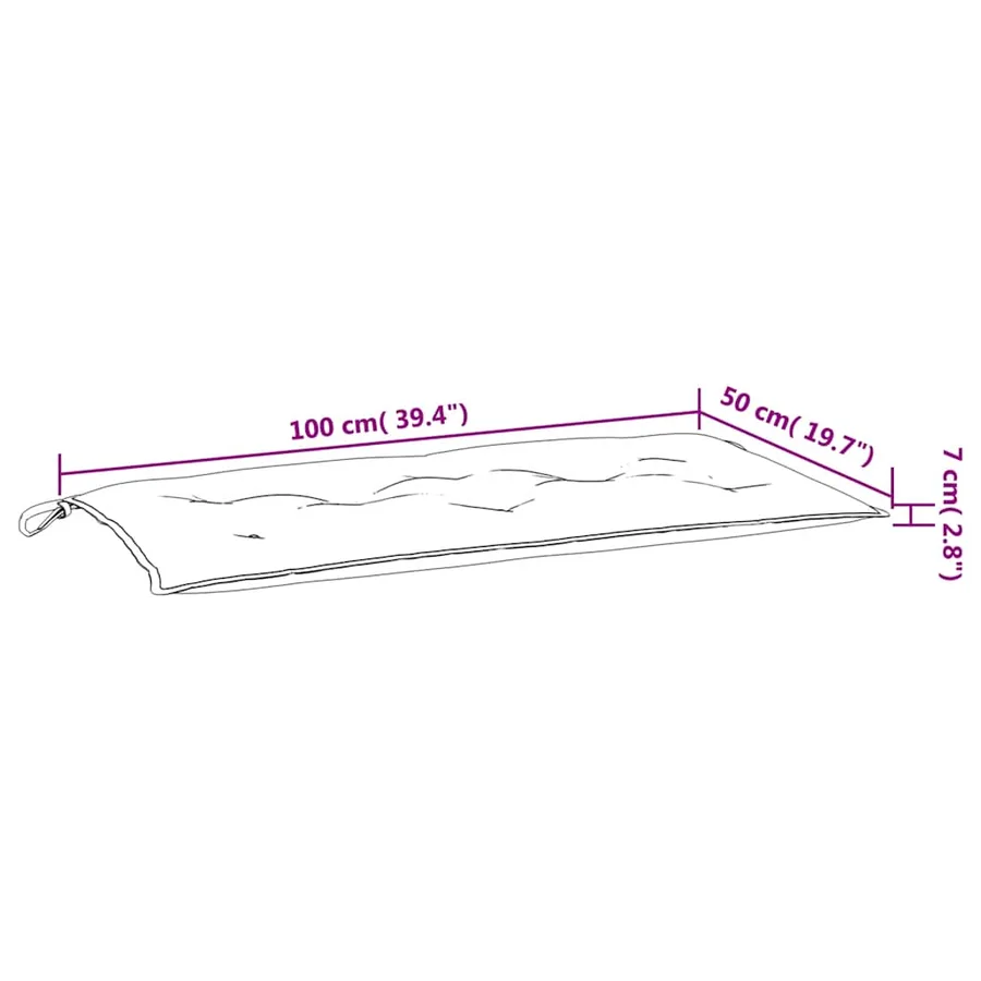 Coussins de banc de jardin lot de 2 rayures bleues et blanches - 9