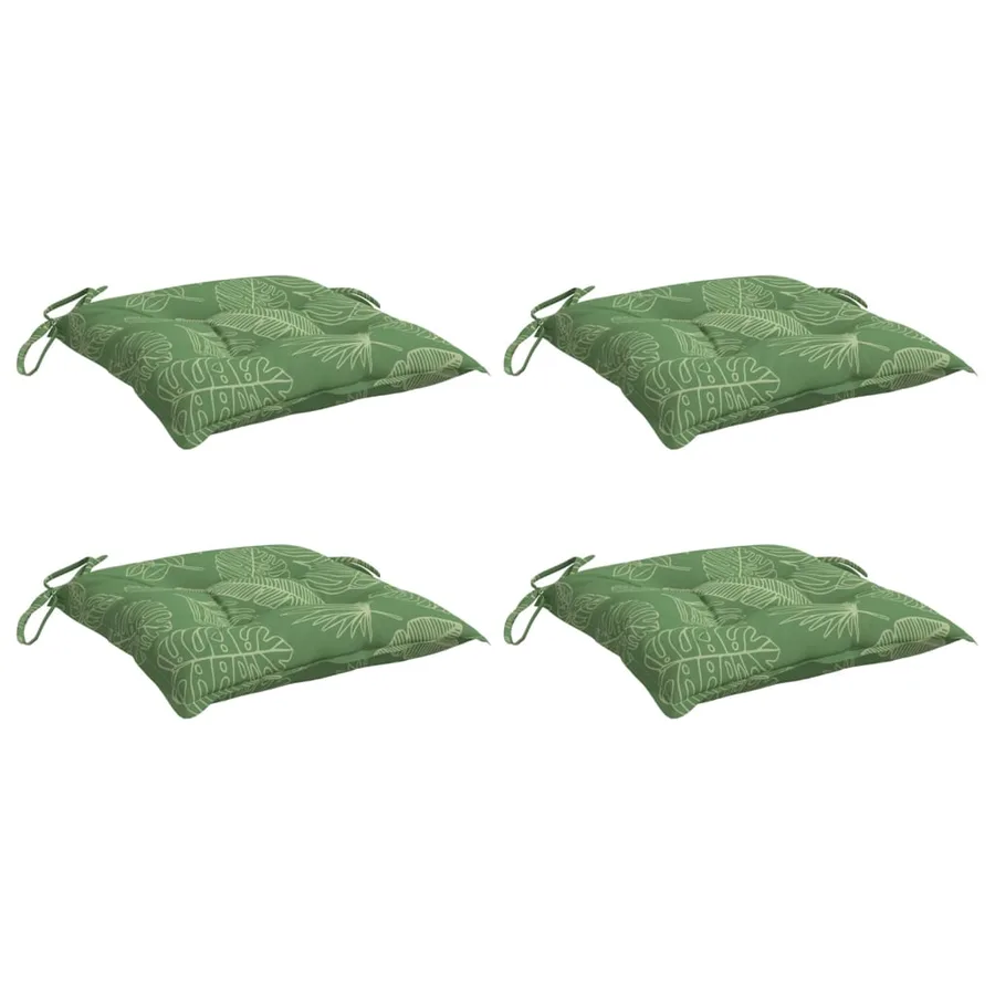 Coussins de chaise lot de 4 à motif de feuilles 50x50x7cm tissu - 3