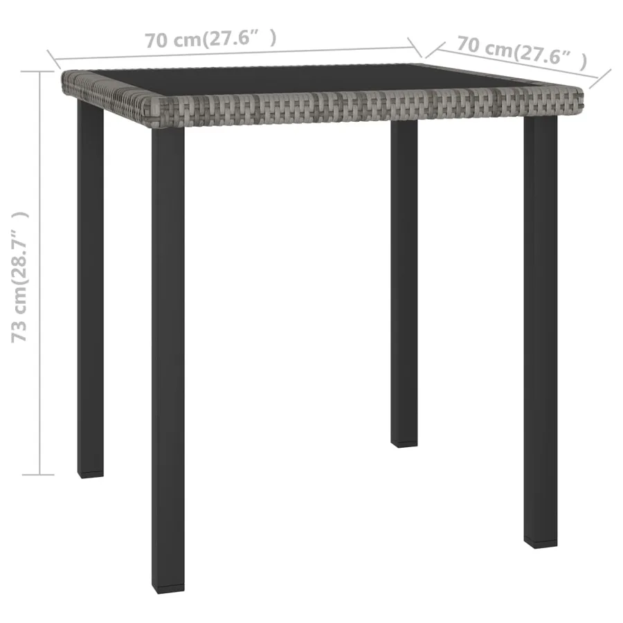 Ensemble à manger de jardin 3 pcs Résine tressée Gris - 11
