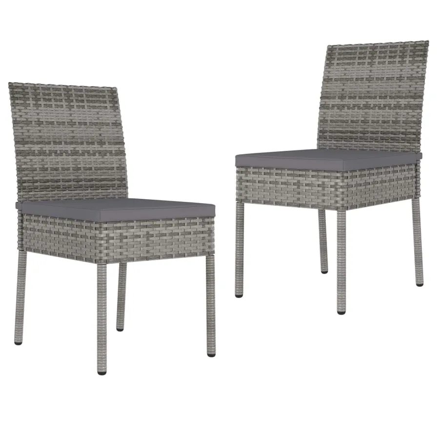 Ensemble à manger de jardin 3 pcs Résine tressée Gris - 6