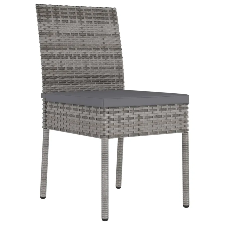Ensemble à manger de jardin 3 pcs Résine tressée Gris - 7