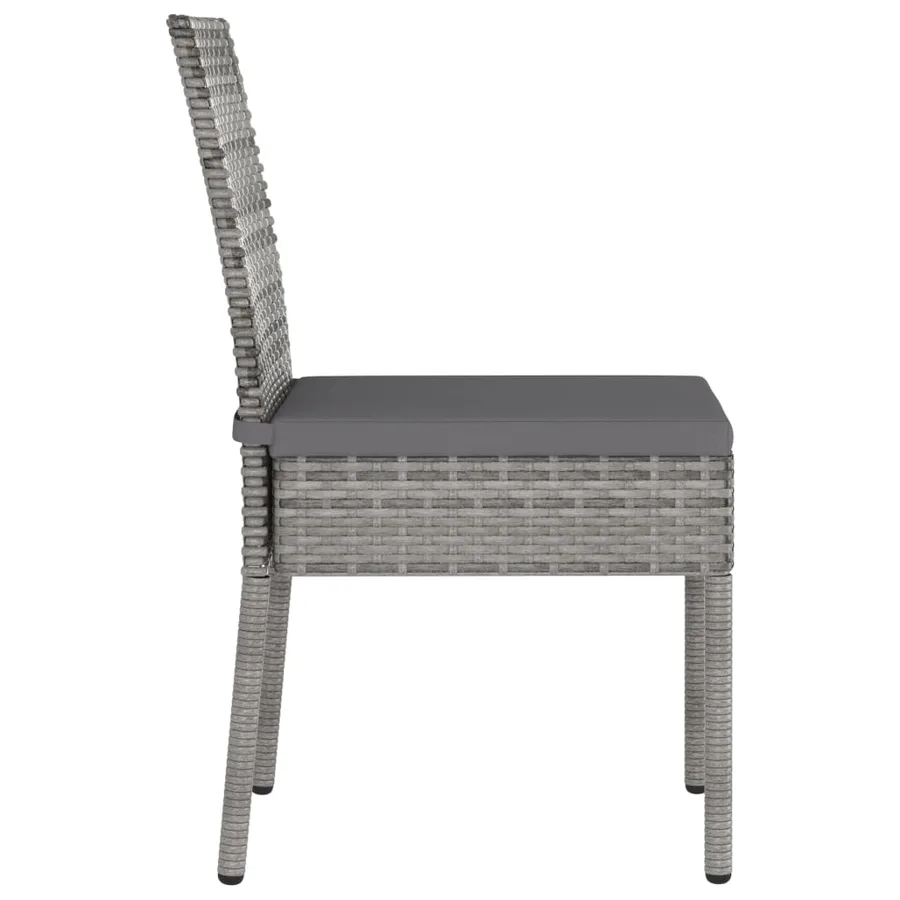 Ensemble à manger de jardin 3 pcs Résine tressée Gris - 8