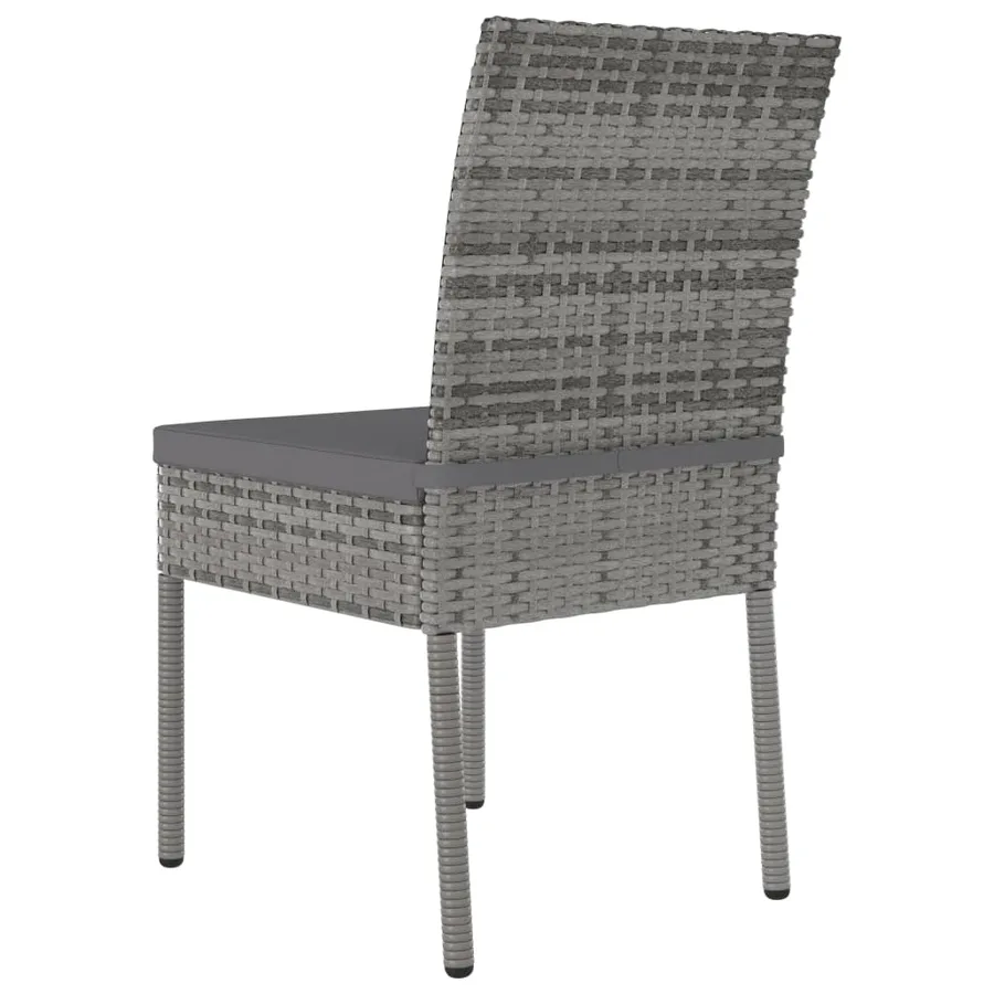 Ensemble à manger de jardin 3 pcs Résine tressée Gris - 9