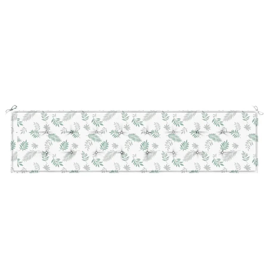 Coussin de banc de jardin motif de feuilles 200x50x3 cm tissu - 4
