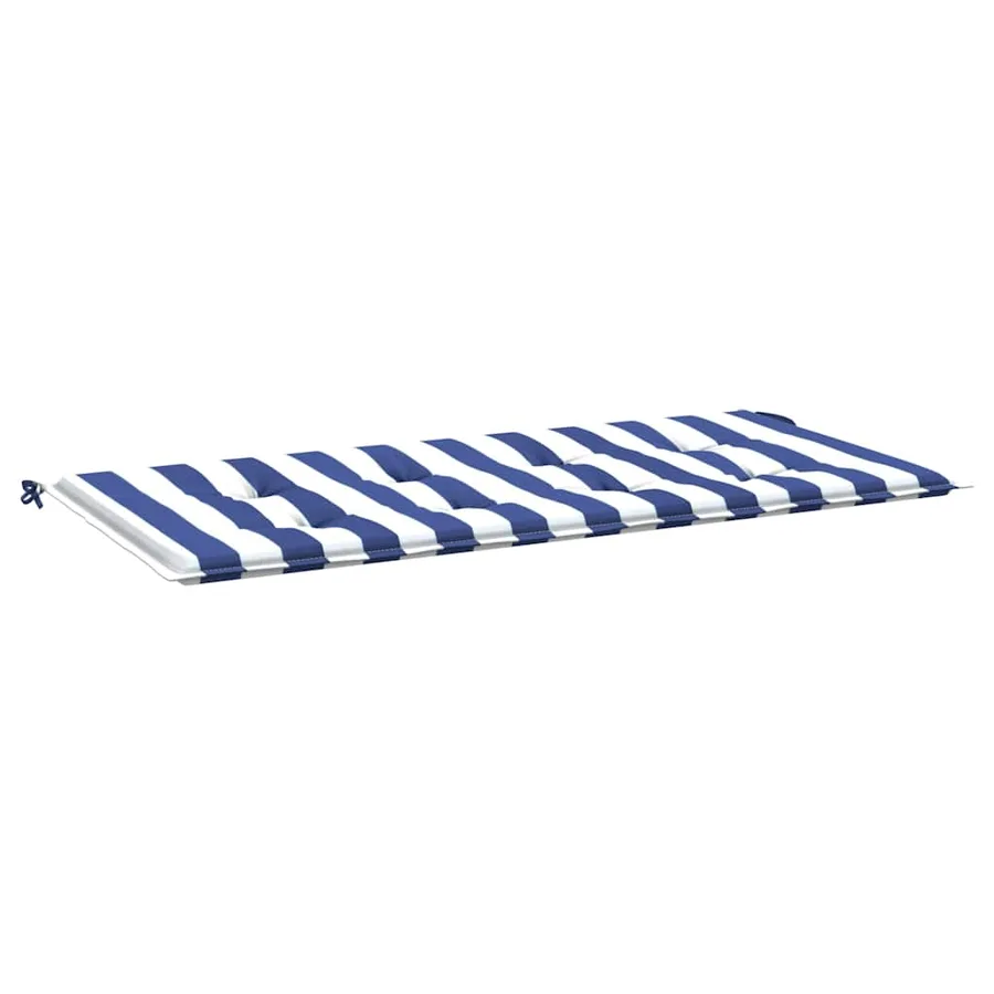 Coussin de banc de jardin rayures bleues et blanches 120x50x3cm - 2