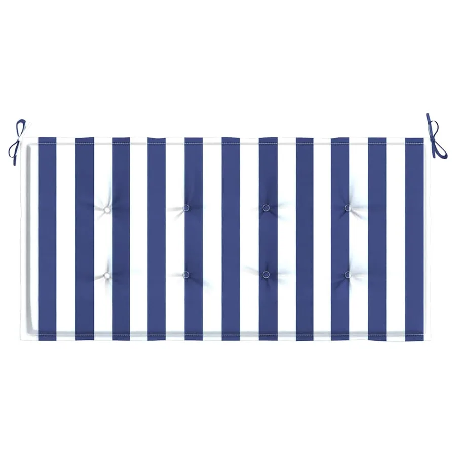 Coussin de banc de jardin rayures bleues et blanches 120x50x3cm - 4