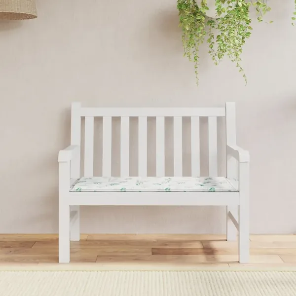 Coussin de banc de jardin motif de feuilles 100x50x3 cm