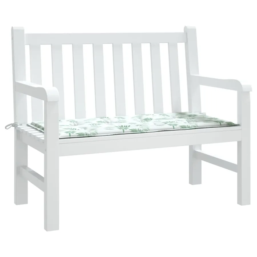 Coussin de banc de jardin motif de feuilles 100x50x3 cm - 3