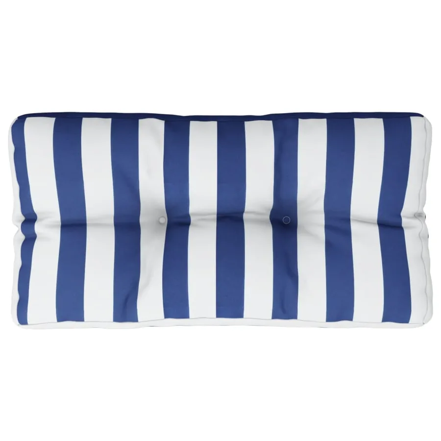 Coussin de palette rayures bleues et blanches 80x40x12 cm tissu - 2