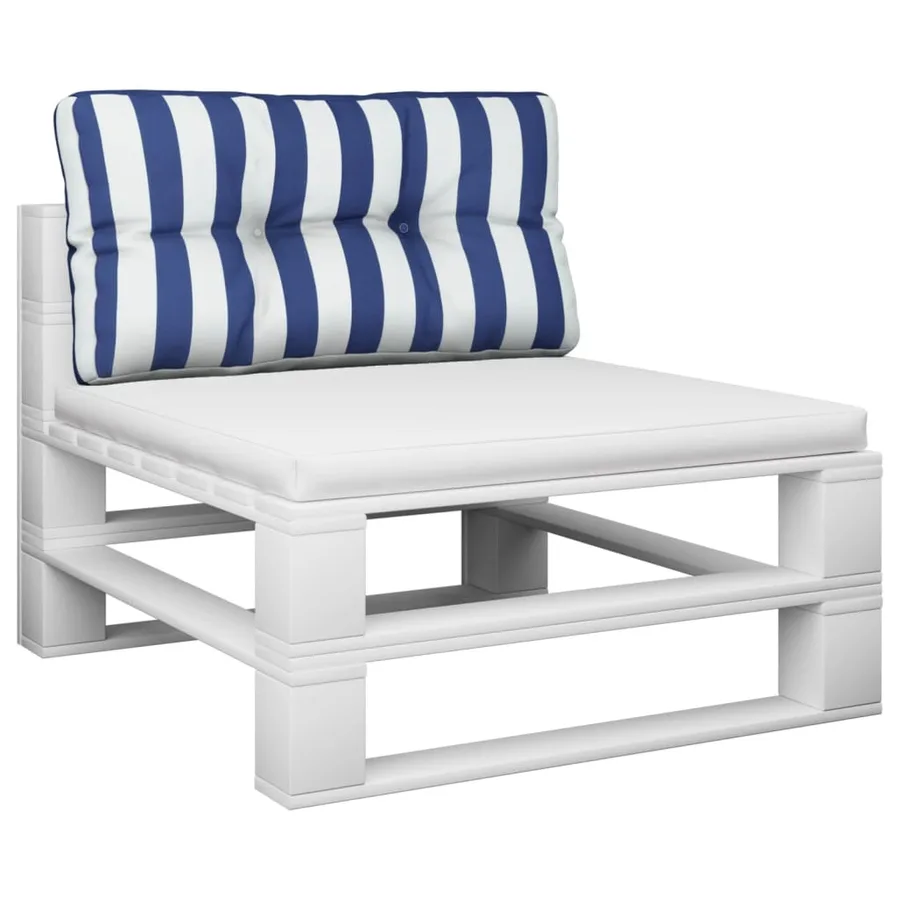 Coussin de palette rayures bleues et blanches 80x40x12 cm tissu - 3