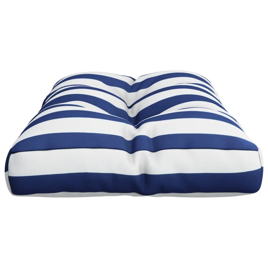Coussin de palette rayures bleues et blanches 80x40x12 cm tissu - 6