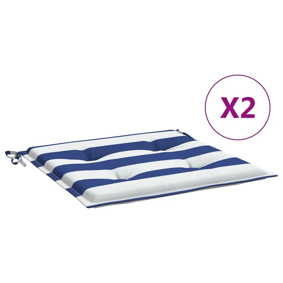 Coussins de chaise de jardin lot de 2 40x40x4 cm tissu - 2