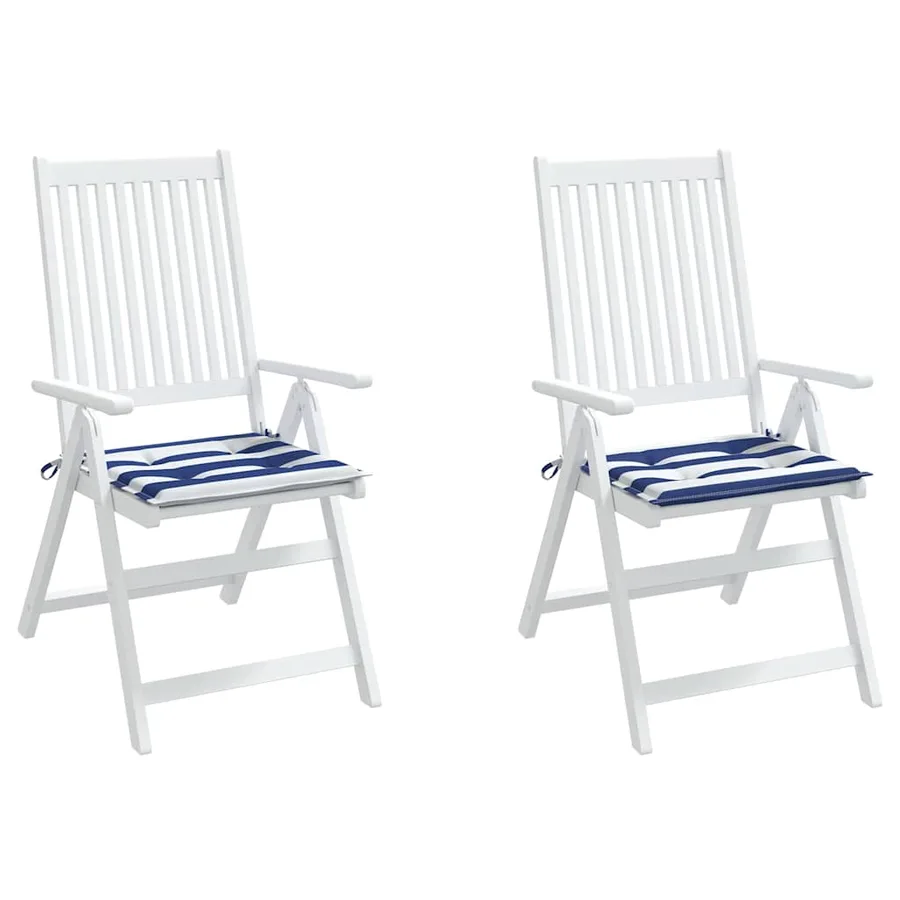 Coussins de chaise de jardin lot de 2 40x40x4 cm tissu - 4