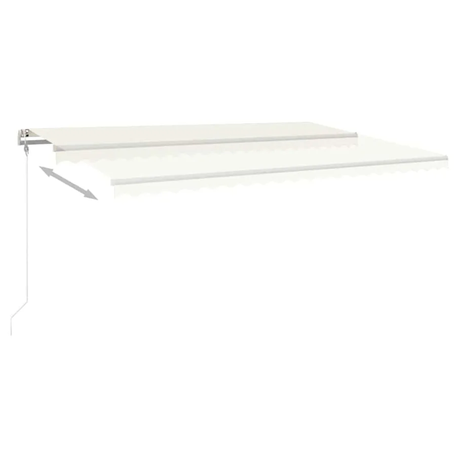 Auvent automatique avec capteur de vent et LED 500x300 cm Crème - 9