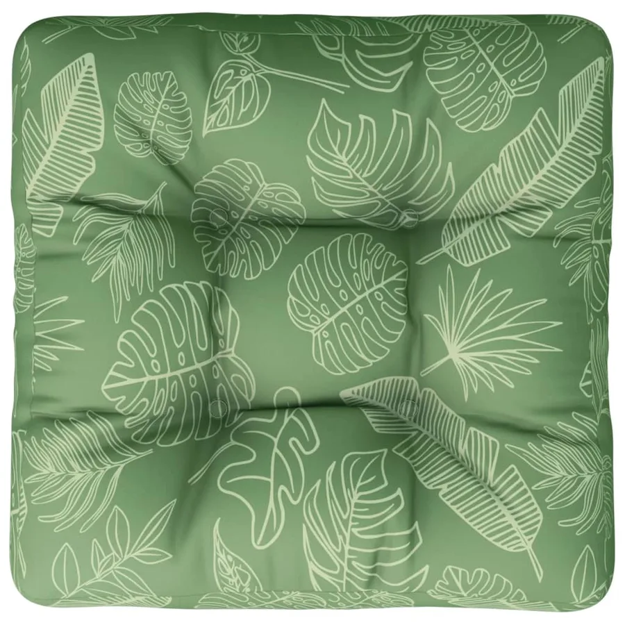 Coussin de palette à motif de feuilles 60x61,5x10 cm tissu - 6