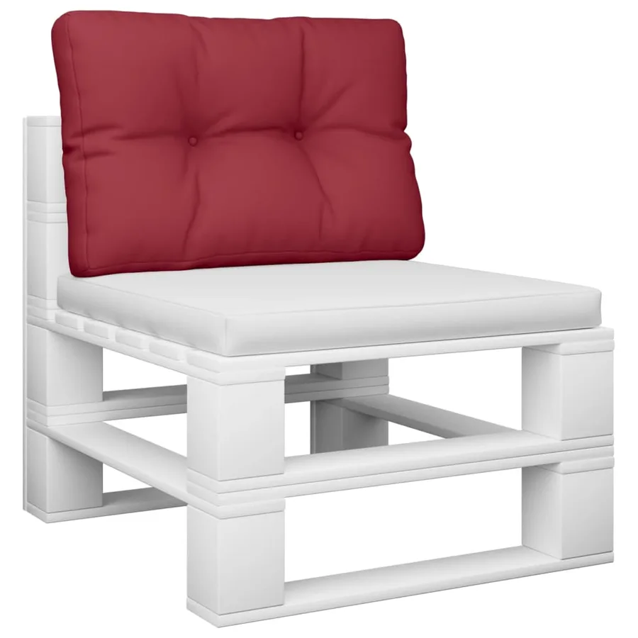 Coussin de palette rouge bordeaux 50x40x12 cm tissu - 3