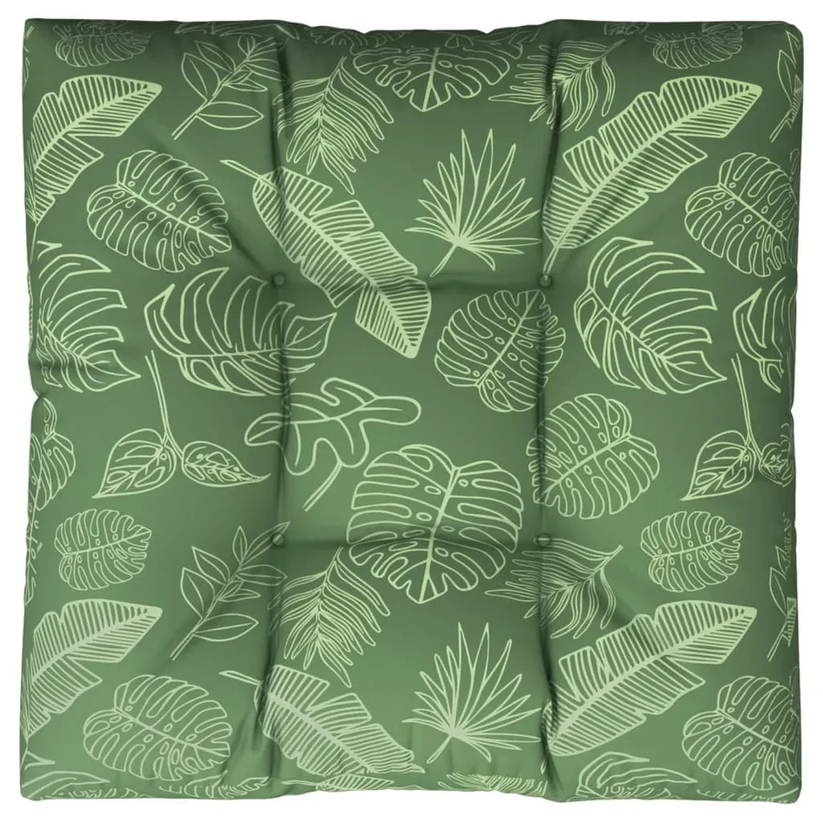 Coussin de palette motif de feuilles 80x80x12 cm tissu - 2