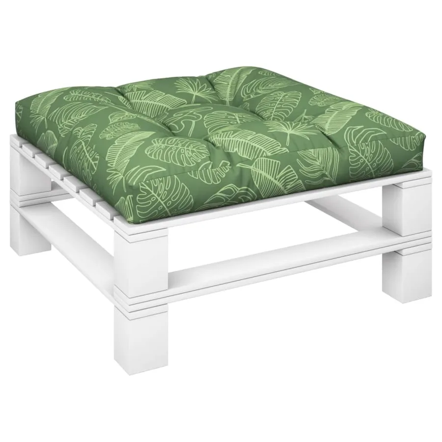 Coussin de palette motif de feuilles 80x80x12 cm tissu - 3