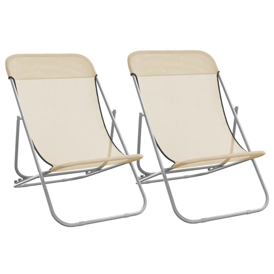Chaises plage pliantes lot de 2 textilène acier enduit poudre - 2