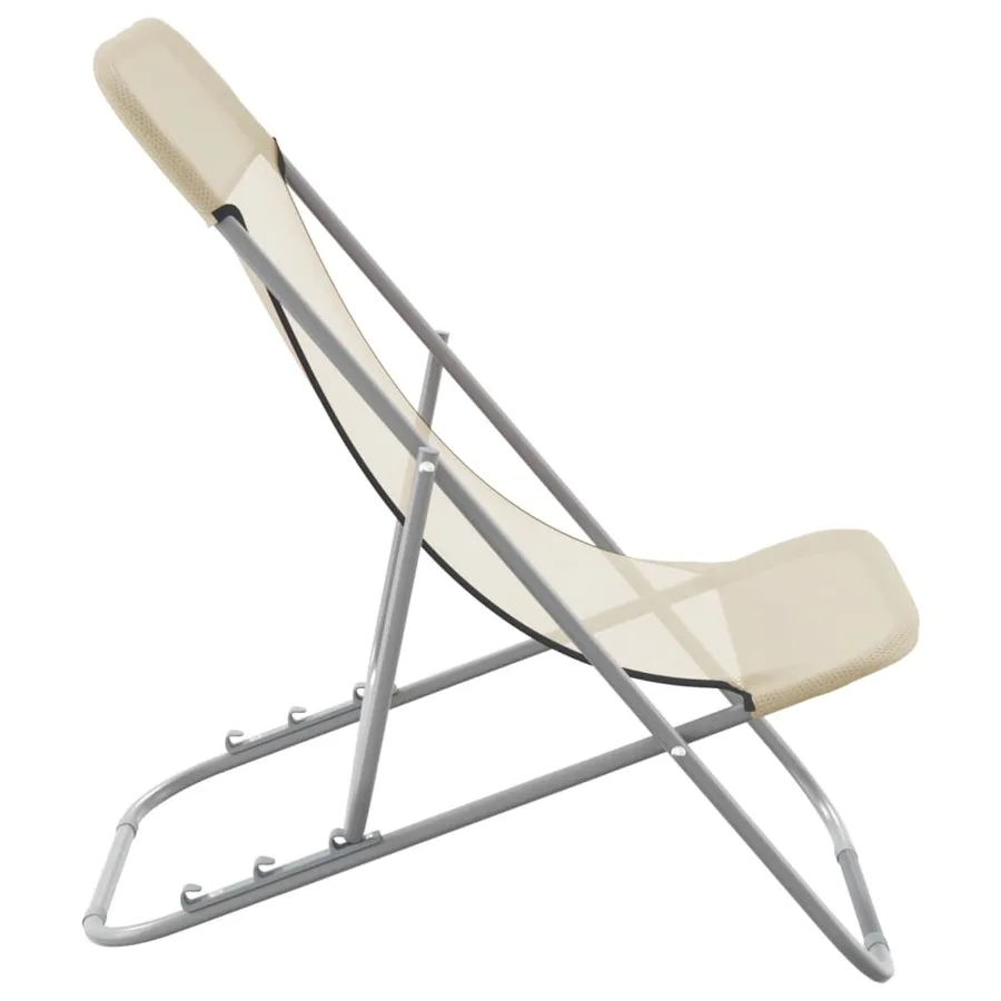 Chaises plage pliantes lot de 2 textilène acier enduit poudre - 5