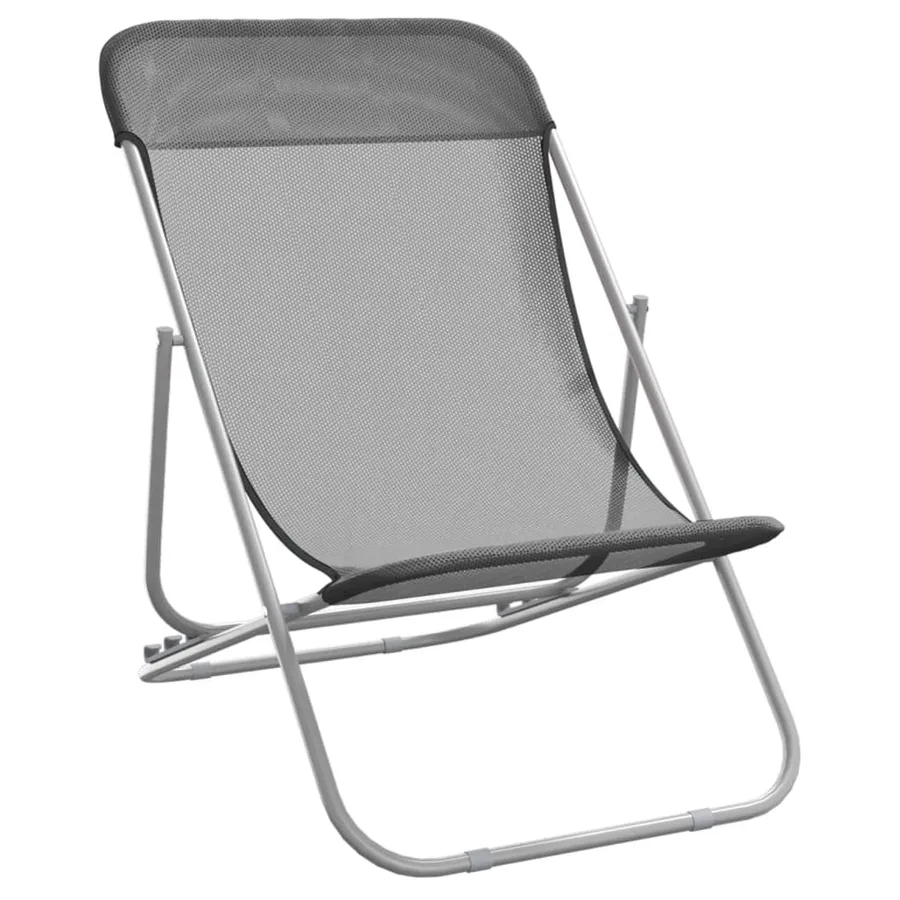 Chaises plage pliantes lot de 2 textilène acier enduit poudre - 3