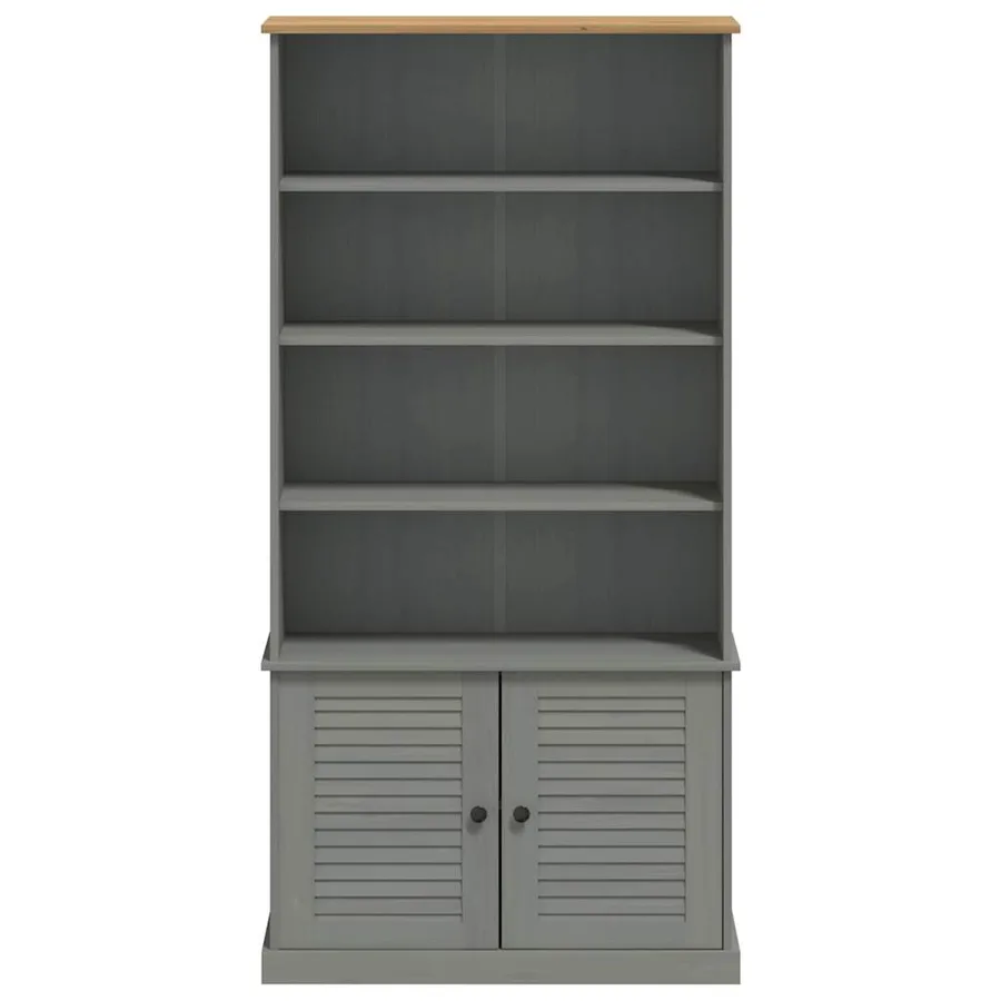 Bibliothèque VIGO gris 85x35x170 cm bois massif de pin - 4