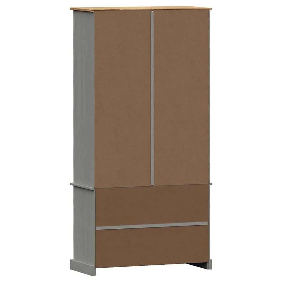 Bibliothèque VIGO gris 85x35x170 cm bois massif de pin - 7