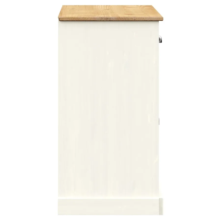 Buffet avec tiroirs VIGO 113x40x75 cm blanc bois massif de pin - 6