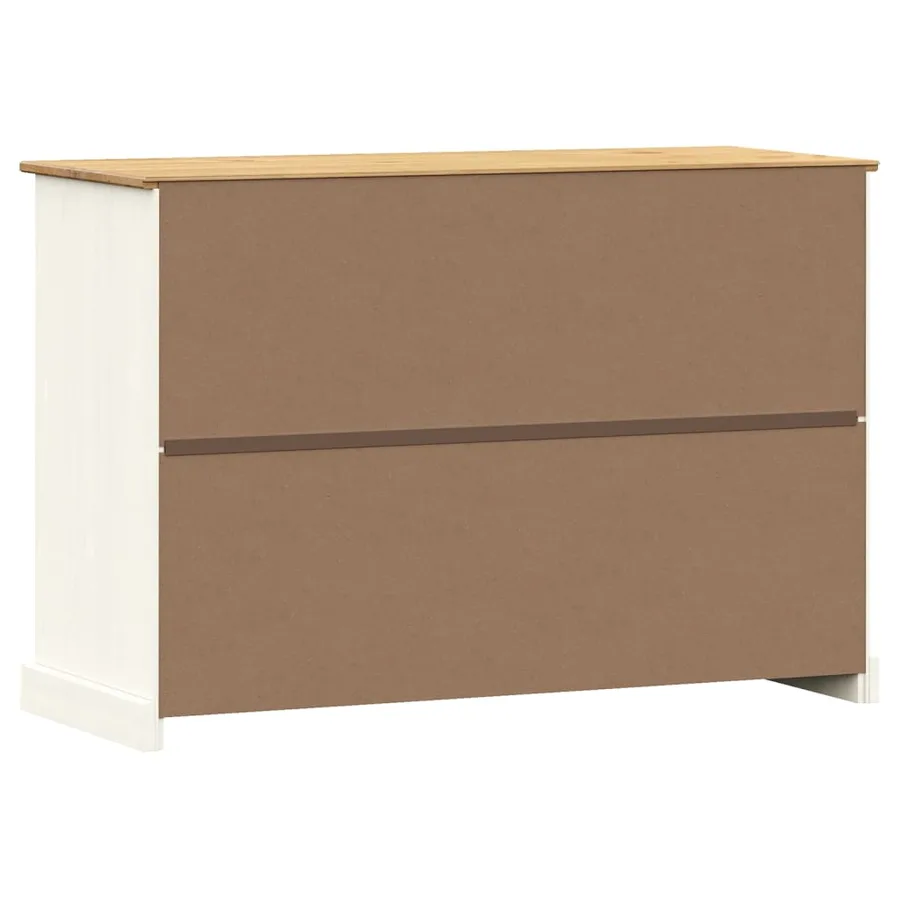 Buffet avec tiroirs VIGO 113x40x75 cm blanc bois massif de pin - 7