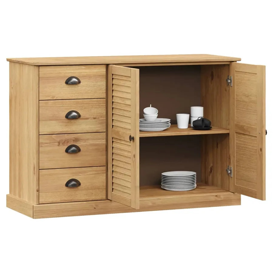 Buffet avec tiroirs VIGO 113x40x75 cm bois massif de pin - 3