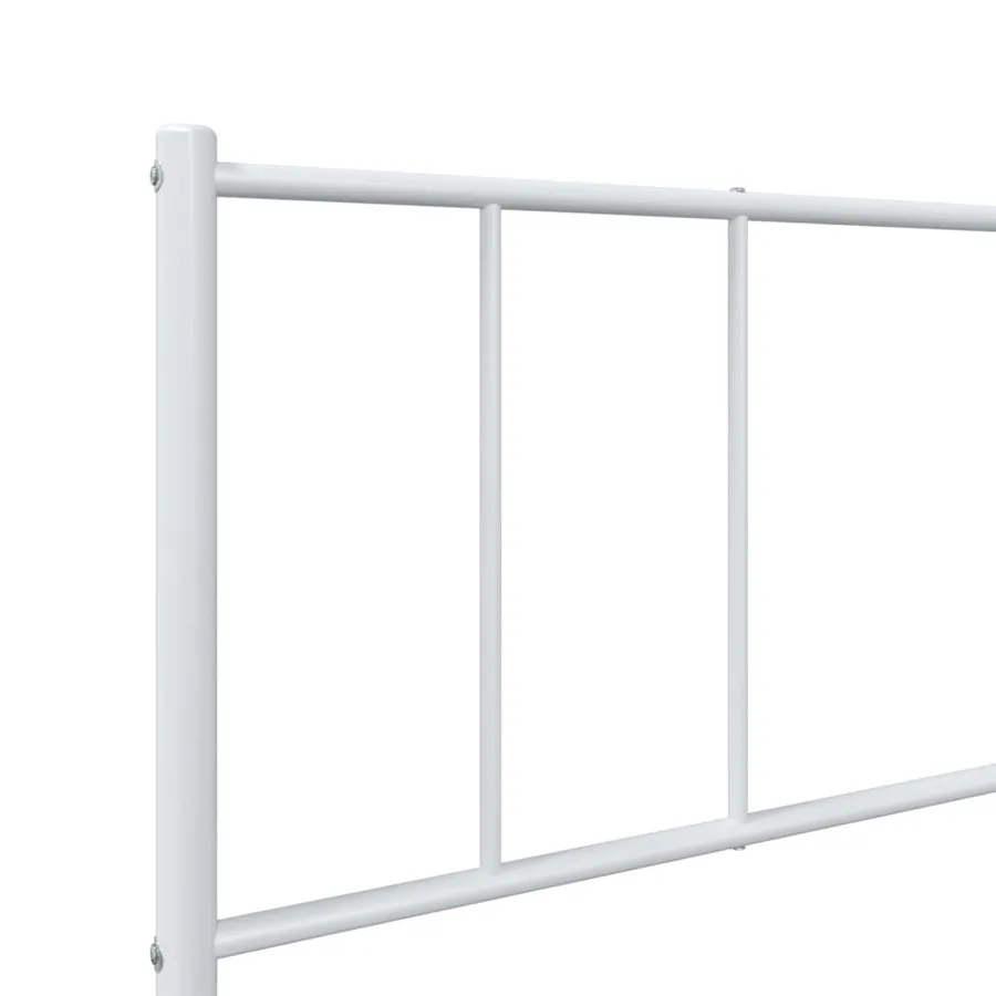 Cadre de lit métal sans matelas et pied de lit blanc 107x203 cm - 9