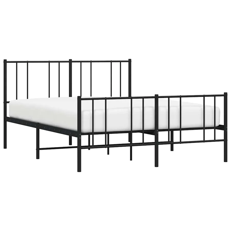 Cadre de lit métal sans matelas avec pied de lit noir 160x200cm - 5