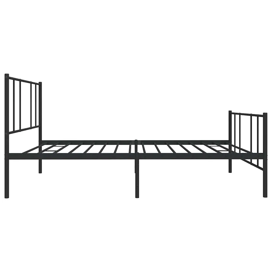 Cadre de lit métal sans matelas avec pied de lit noir 90x190 cm - 7