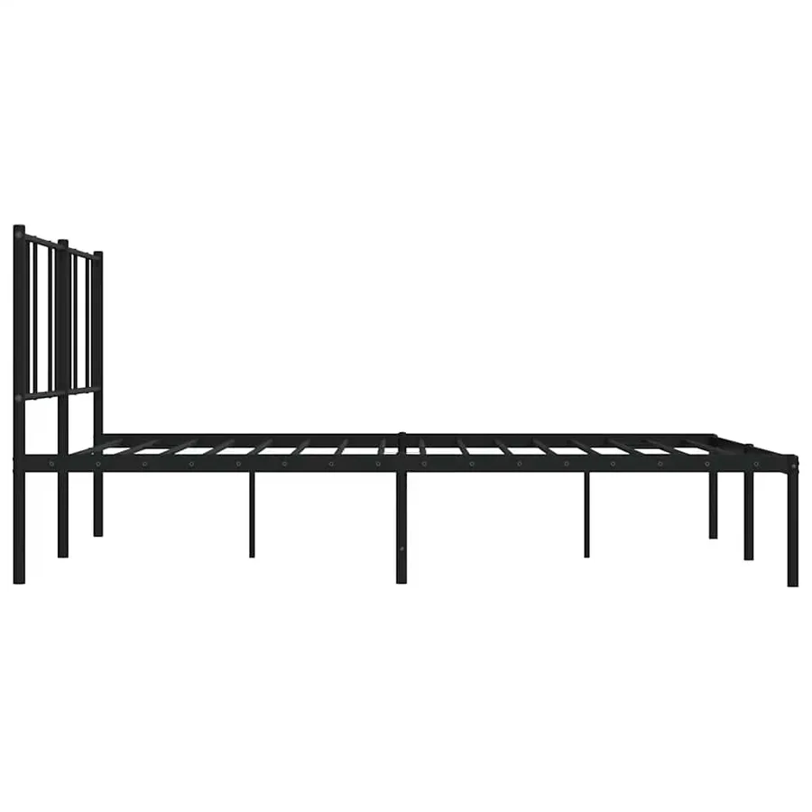 Cadre de lit métal sans matelas avec tête de lit noir 193x203cm - 7