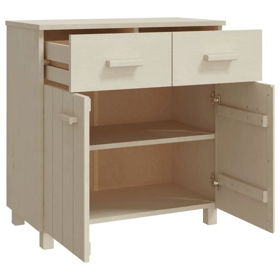 Buffet HAMAR Marron miel 79x40x80 cm Bois massif de pin - 5