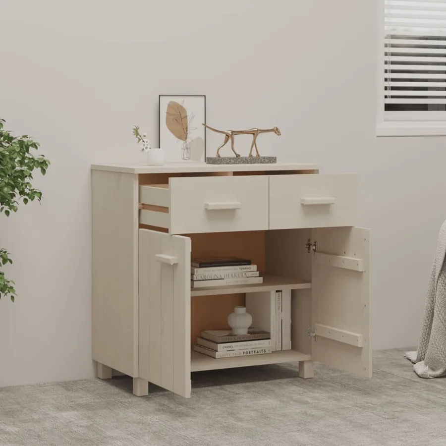 Buffet HAMAR Marron miel 79x40x80 cm Bois massif de pin - 7