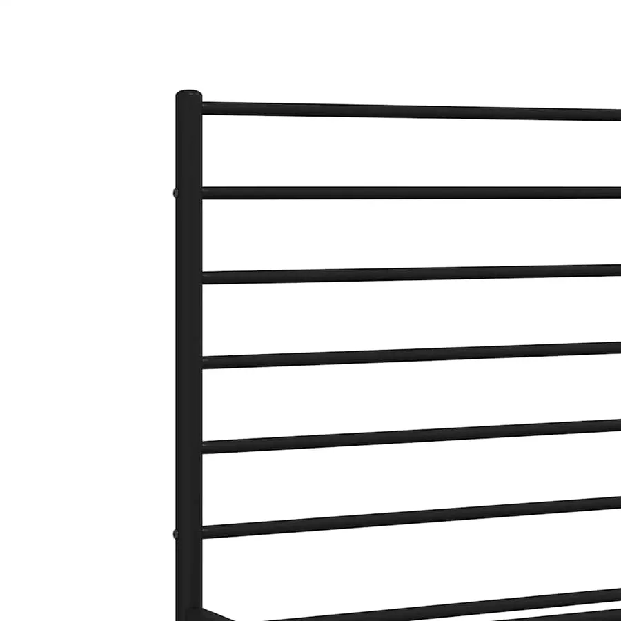 Cadre de lit métal sans matelas avec pied de lit noir 160x200cm - 9