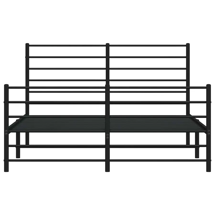 Cadre de lit métal sans matelas avec pied de lit noir 140x190cm - 6