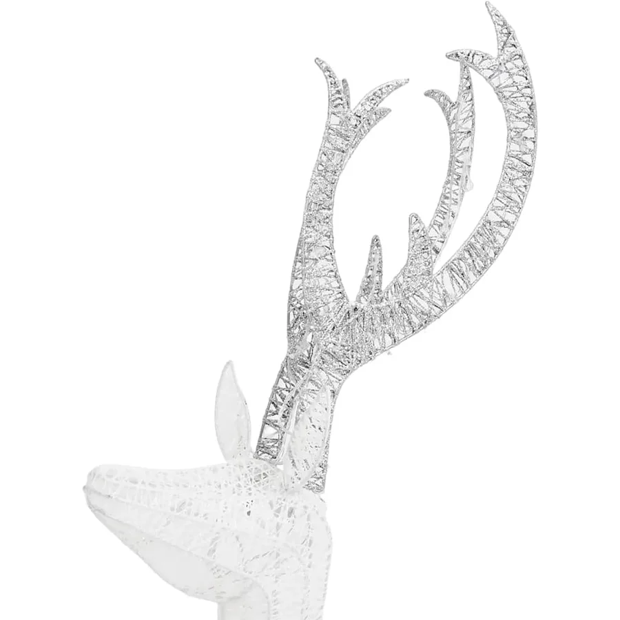 Décoration de Noël famille de rennes Blanc et argenté 201 LED - 5