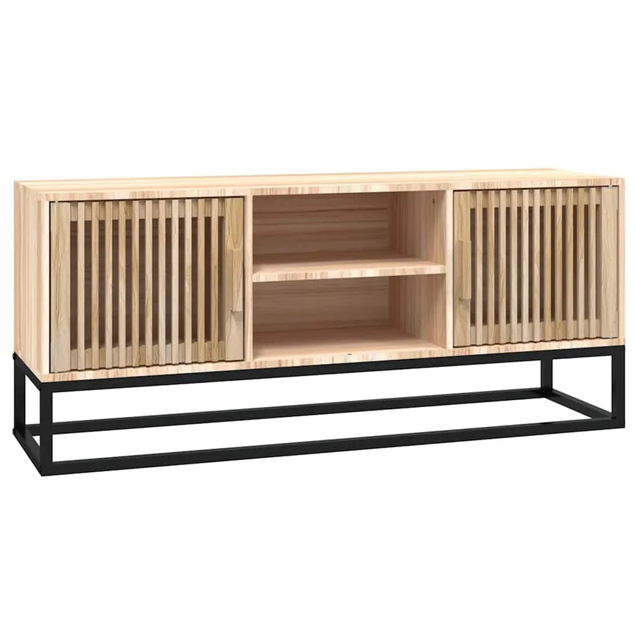 Meuble TV 105x30x45 cm bois d'ingénierie et fer - 2