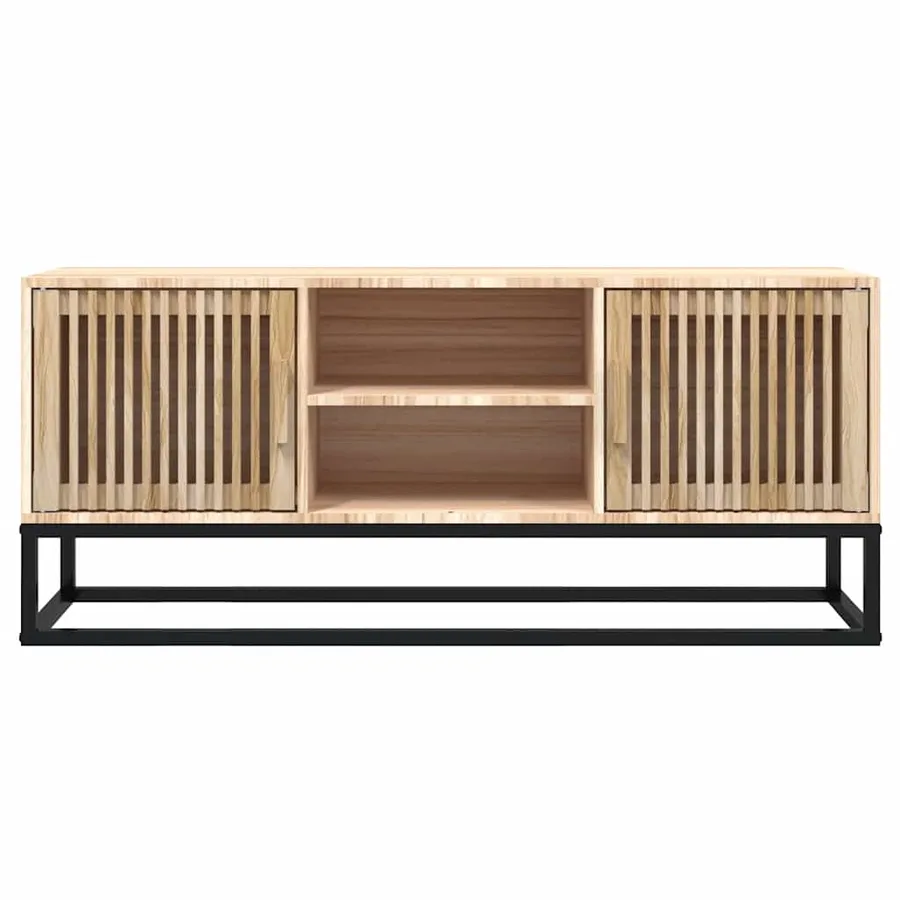 Meuble TV 105x30x45 cm bois d'ingénierie et fer - 4