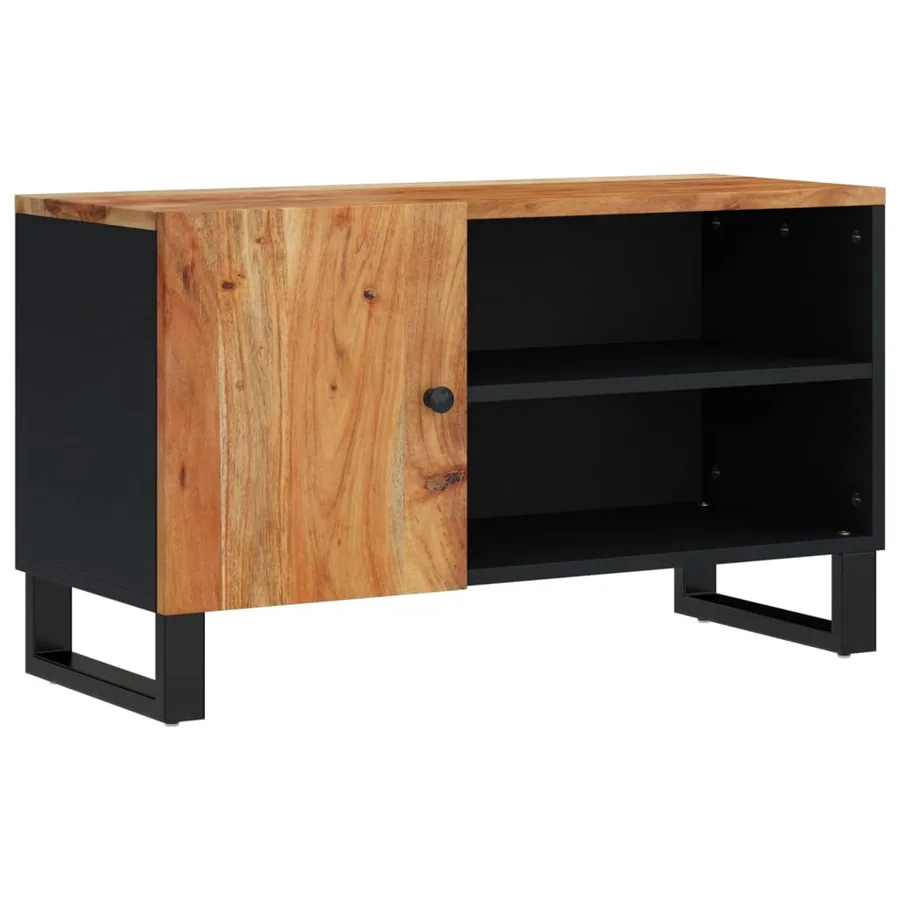 Meuble TV 80x33x46 cm bois d'acacia solide et d'ingénierie - 10